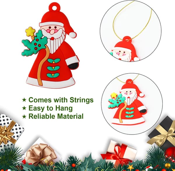 Julpepparkakspynt, 12-pack Blandade Tomte Snö