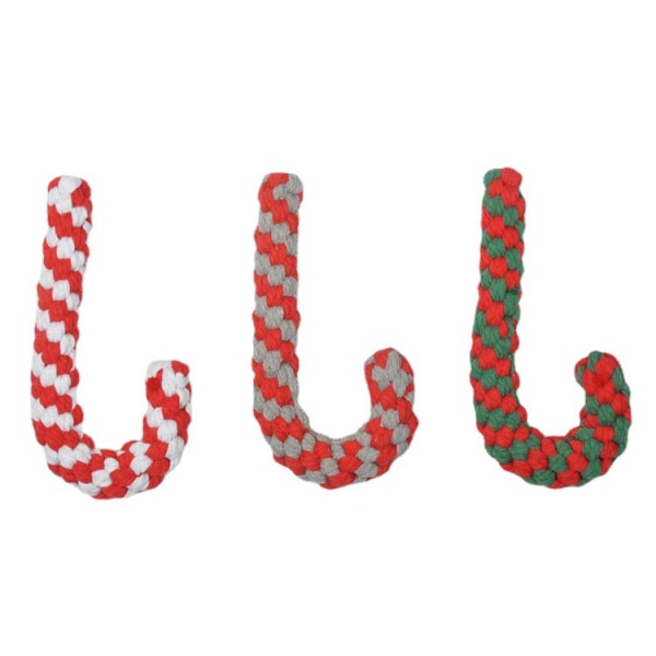 3 pieces of Christmas candy cane, pet rope chew toy, candy rope d