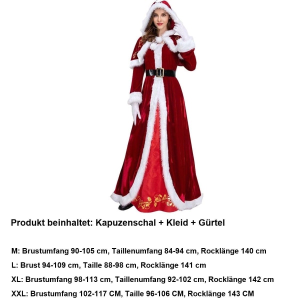 XXL, Joulupukki rouva Claus -asu cosplay naisten punainen