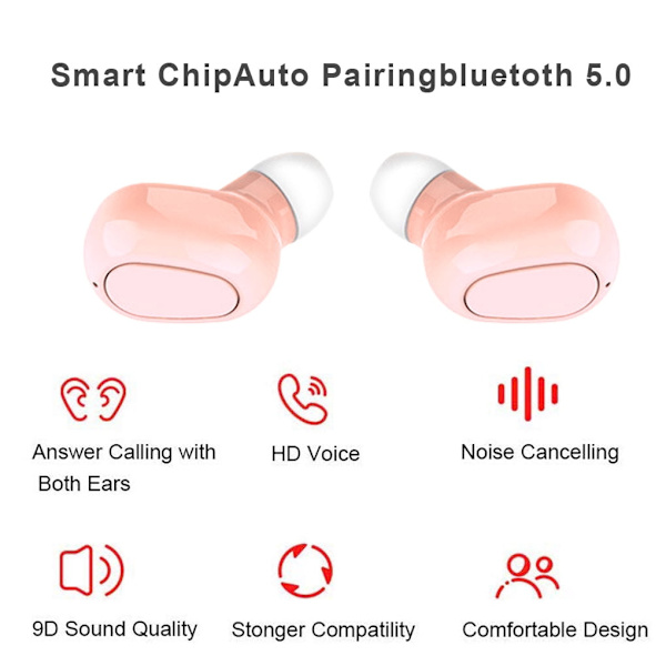 Stereo-urheilun langattomat nappikuulokkeet Bluetooth 5.0 -kuulokkeet melunvaimennuksella