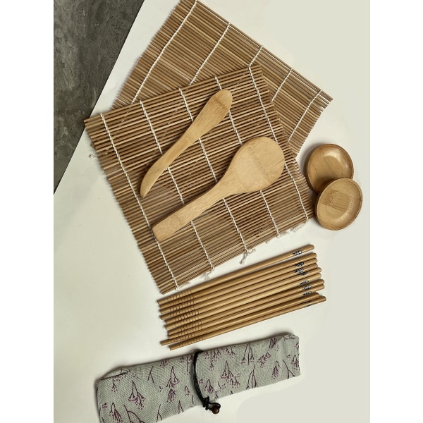 Sushitillverkningssats, Easy DIY Sushi Maker Tools Set med Bamboo Sushi Mat, Komplett Sushi Rice Roller Machine