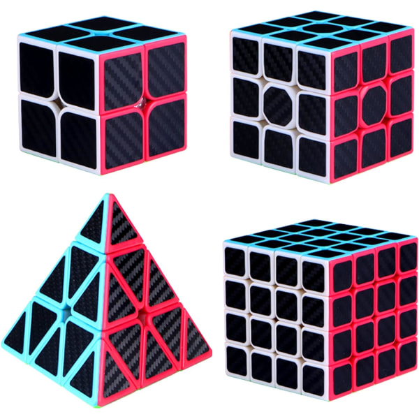 Speed ??Cube Set, Puzzle Cube Bundle med 2x2 3x3 4x4 Pyramid Speed