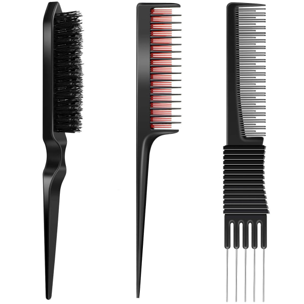 Pack Hair Comb Selection Comb Set Includes Black Carbon Lifting C