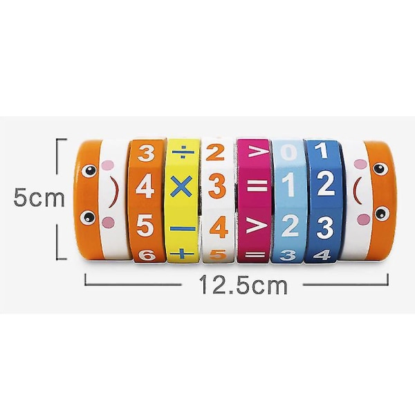 Trä roterande cylinder block matematik siffror（Smiley siffror）