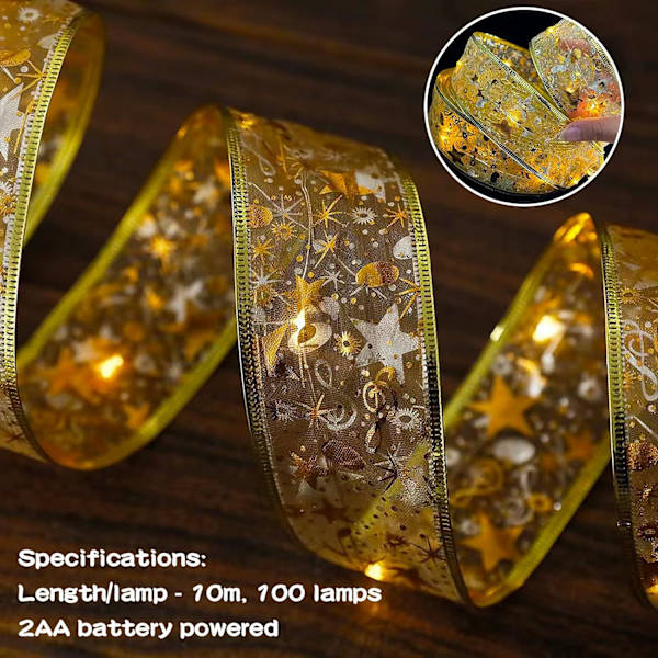 1PC nauhavalosarja 10,100 m LED-nauhavalo joulukuusi