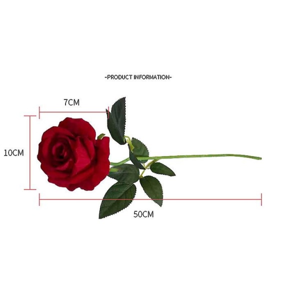 20 st Blommor konstgjord ros för hemdekorationer Centerpieces Arrangemang Bröllopsbukett（BLÅ）