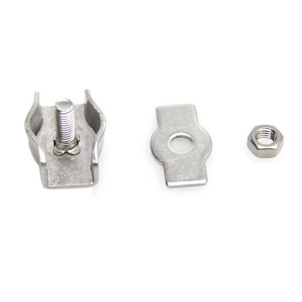 14-pakning 1/8 tommers M3 rustfritt stål wire tauklemme kabelklemme enkel