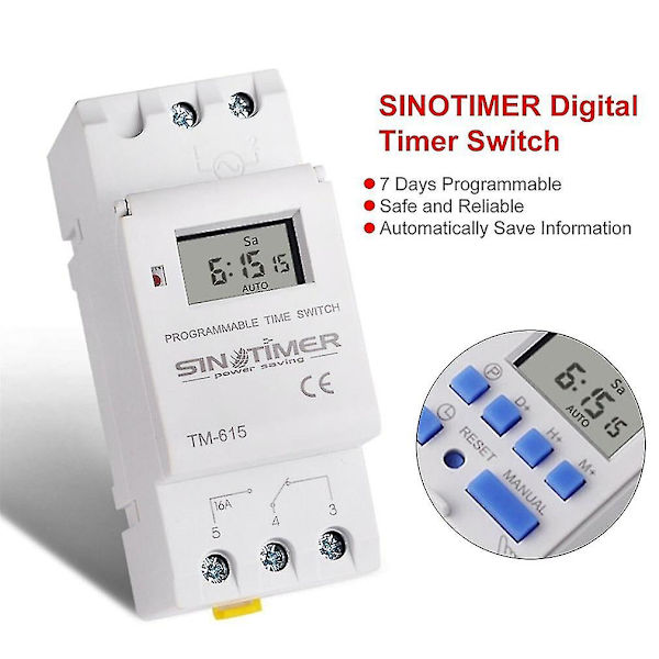 Elektronisk ugentlig 7 dages programmerbar digital industriel tidsswitch relæ timer kontrol AC 220v 16a DIN-skinne montering Dropshipping