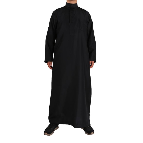 Islamisk Saudi-muslimsk långrock för män Dubai Arabictunic Toppblus Thobe Kaftan Kläder（58(L))