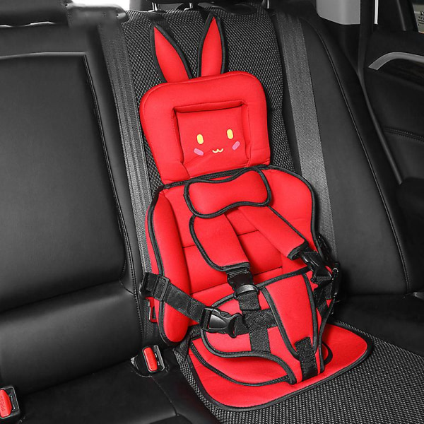 Tecknad bilbarnstol Avtagbar och tvättbar bärbar bilbarnstolsdyna (röd kanin)