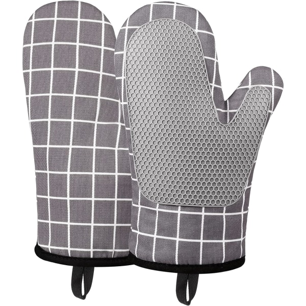 Oven Gloves, Silicone Cotton Oven Gloves Heat Resistant and Non-S