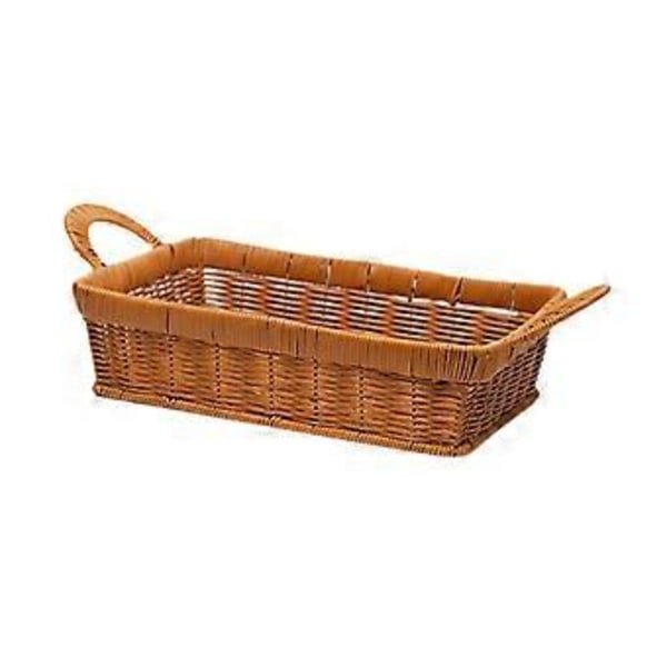 Display Basket, Håndvevd Oppbevaringskurv med Håndtak, Bordorganisator, Dekorativ Beholder for Mat Brød (XSBrown) Brown XS