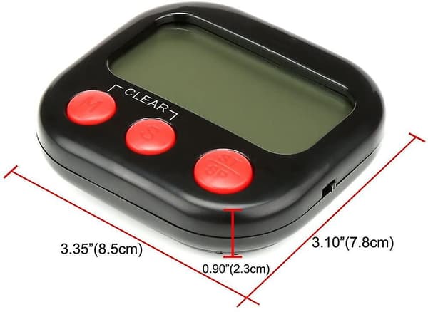 Kökstimer Digital Matlagningstimer Nedräkningsklocka Stor LCD-skärm (SVART)