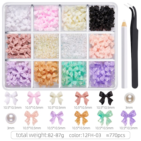 1 Ask 3D Nagelberlocker Nagelstrass för Kvinnor Nageldekoration Nagelkonstprojekt Utsmyckning Hantverkstillbehör 12FH03