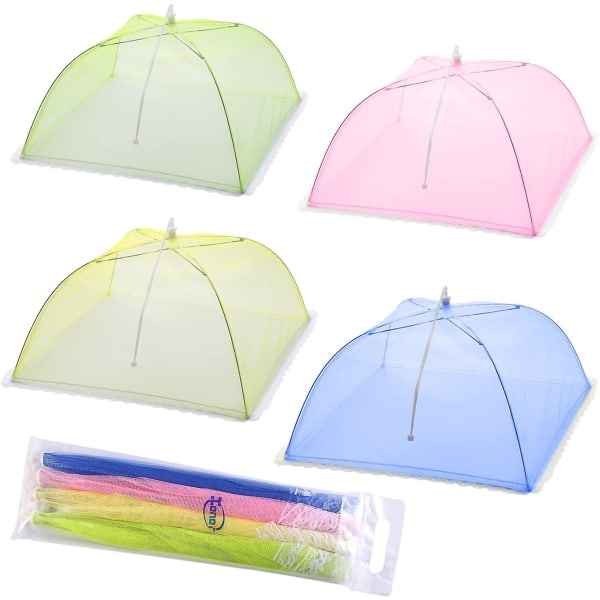 17x17 Pop-up nätmatskydd täcker tältparaply för utomhusbruk, skärmtält, fester picknickar, grillfester, återanvändbar（gul）