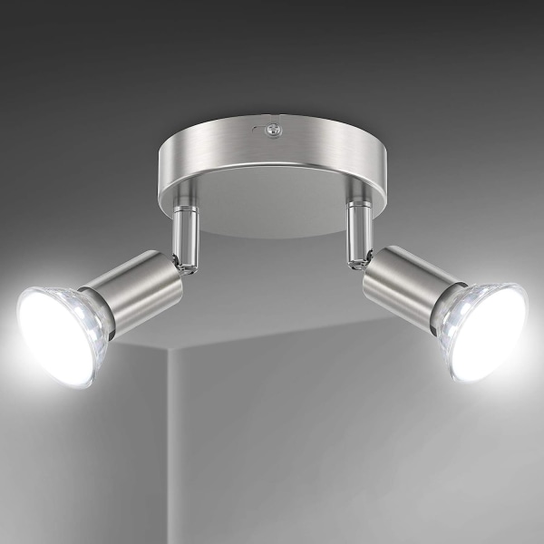 LED Ceiling Light Rotatable, 2-Way Round LED Ceiling Spotlight,