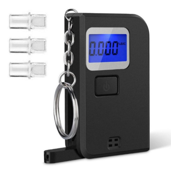 Nyckelring för alkomätare (svart) | Ultra portabel alkoholtestare