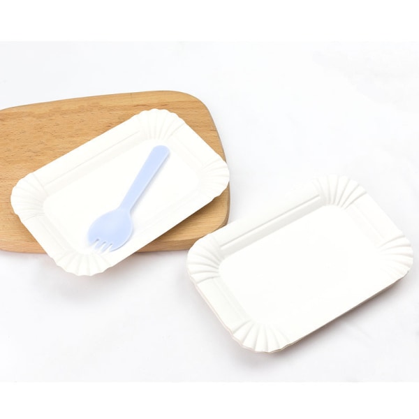 Pack of 30 White Cardboard Trays - Presentation Trays for Pastries/Egg Donuts/Meal Packs