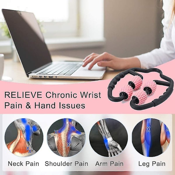 Hierontalaite Trigger Point Roller -hieronta rulla kyynärvarteen, käteen, käsivarteen ja jalkaan - myofaskiaalinen, faskiakäsittely. Syväkudoshieronta