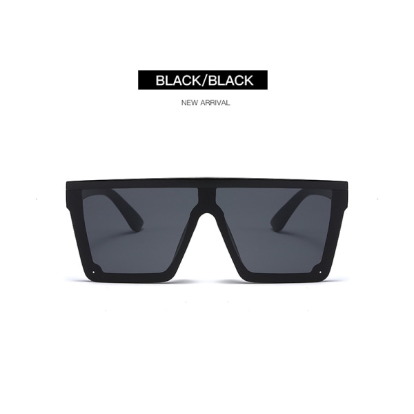 Fyrkantiga överdimensionerade solglasögon för kvinnor män mode platt topp stor ram nyanser trans parent svart båge
