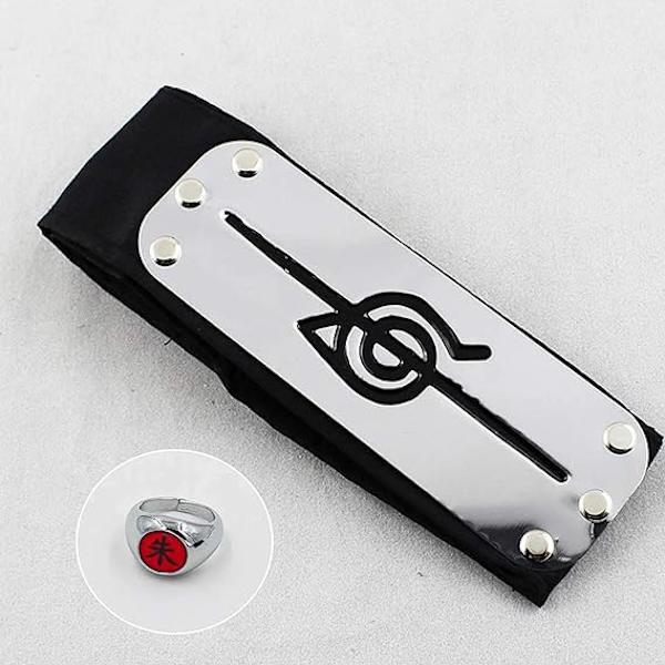 Akatsuki Itachi Kostym Cape Cosplay Akatsuki Uchiha Itachi Kostym Pannband Ring Halsband Ninja Tillbehör Anime Karneval Halloween Jul, storlek L