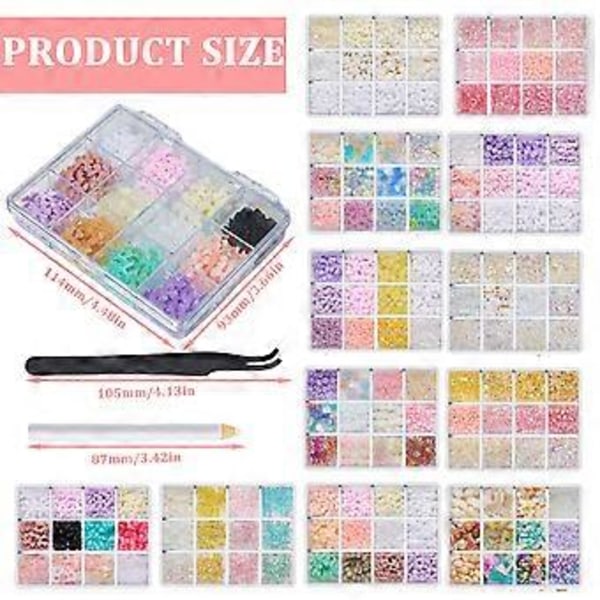 1 Ask Nagelberlocker för Naglar 3D Nagelstrass Nageldekorationer Professionella Hantverks Nagelkonsttillbehör för Kvinnor 12FH05