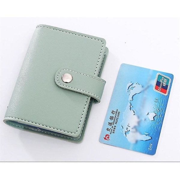 Stöldskydds-ID Kreditkortshållare Mode för kvinnor 26 kort Smal Pu-läderfickaväska Case Plånbok Svart
