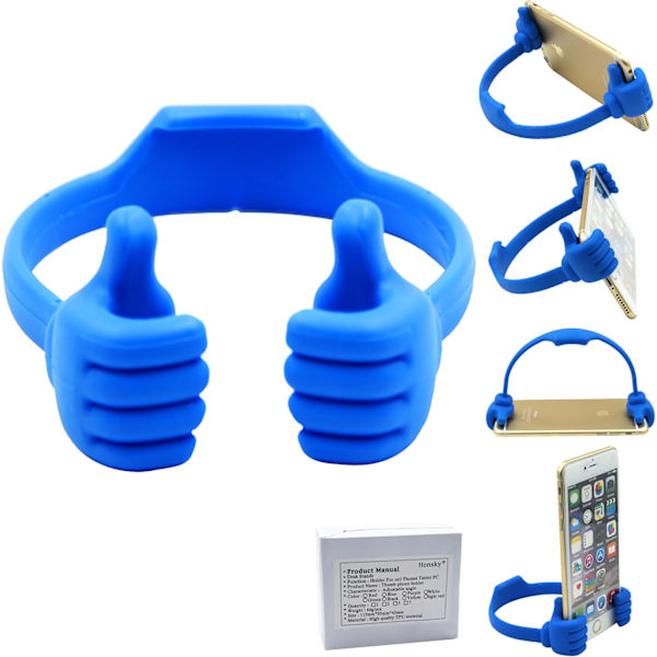 Universal Fleksibel Tommel Smartphone Holder - Blå