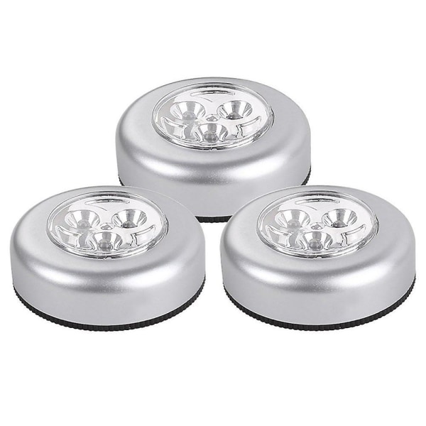 3 LED batteridriven nattlampa Stick Tap Touch Lamp Lampor för skåp Köksskåp Garage, 3st