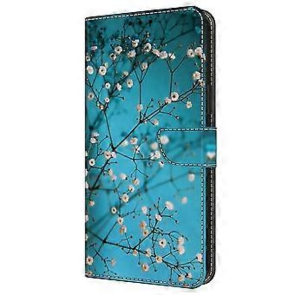 Skal för Samsung Galaxy A16 5G/A16 4G TPU+PU Läder Flip Fodral Flower Branch