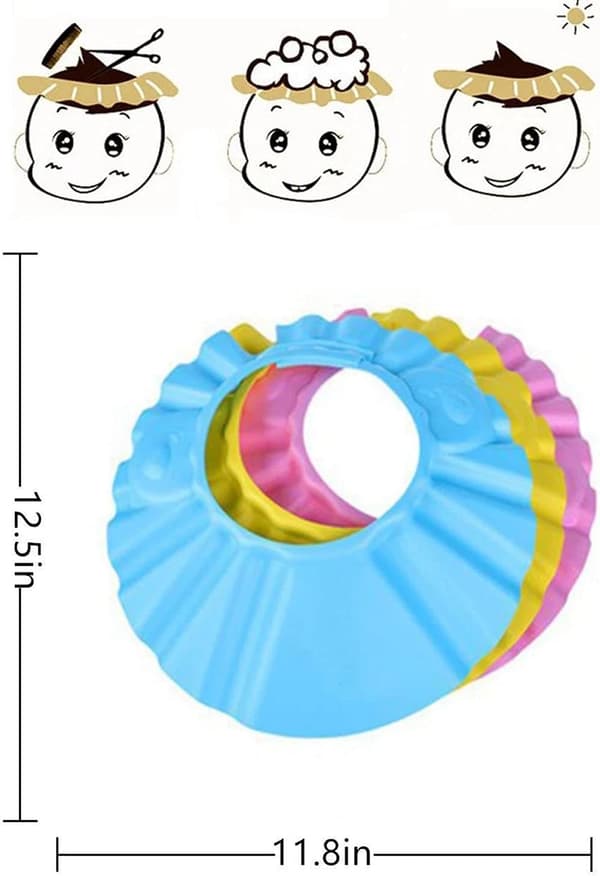 Baby dusjhette, 3PCS Baby dusjhette, Justerbar Visor Bathing C
