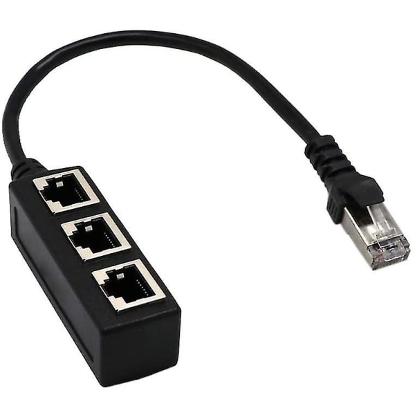 Nätverksadapterkabel 1 till 3 portar Ethernet, nätverkskabeldelare, Ethernet-förlängningskabel 1 till 3