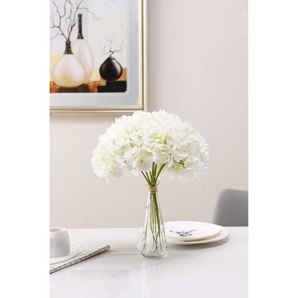 White Hydrangea Filigree Flower Heads 10 Pack Ivory White Full Hy