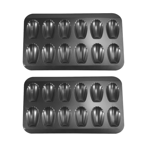 2-pack Non-stick Madeleine-form, bakform 12 med skalformade kakor B