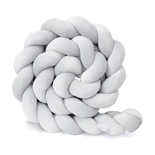 Flettet hodepute for babyseng (hvit, 1 m)