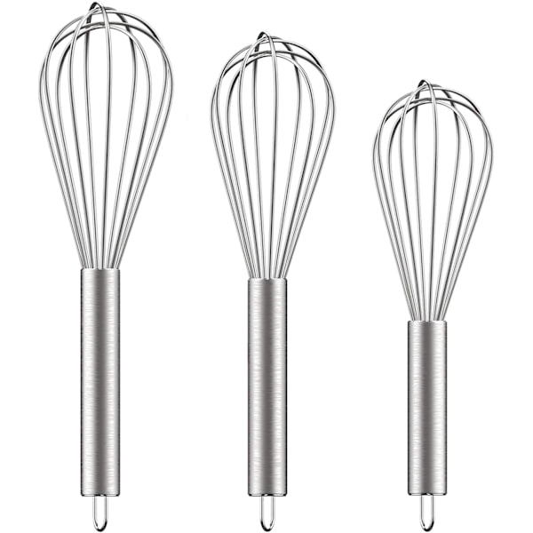 Rostfria vispar i 3 delar 8\"+10\"+12\", vispset i metall