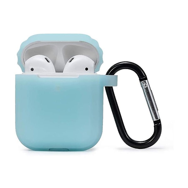 Etui Cover Kompatibel Med Airpods 2 & 1, Front LED Synlig Med Krog (Blå)