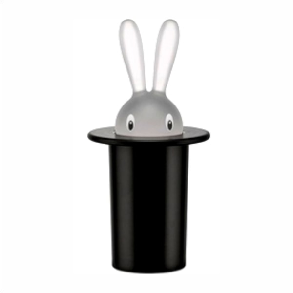 Eine schwarze Kaninchen selbsthebende Zahnstocher Box, 7,5 cm × 7.