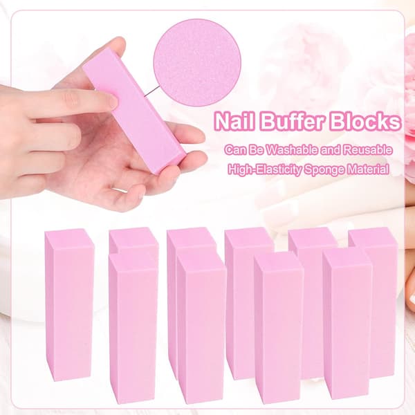 10 stk. neglebufferblok, professionel 120 grit neglefil