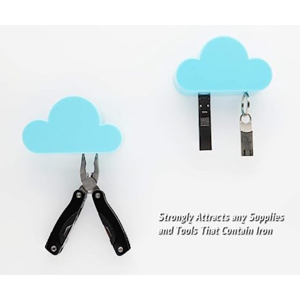 White Cloud Magnetic Key Holder for Wall, Creative og Unique Dec