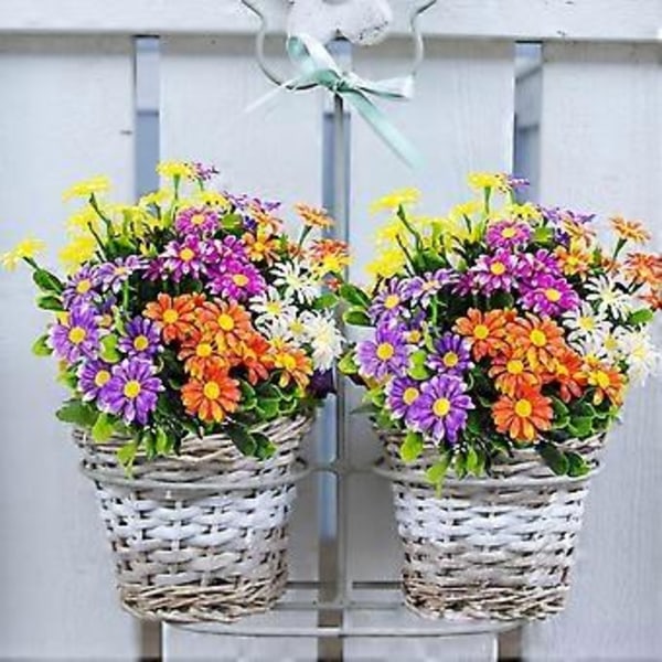 Konstgjorda plastblommor Utomhus UV-beständiga konstgjorda växter för hemmet fönsterlåda trädgårdskruka inomhus utomhus dekoration