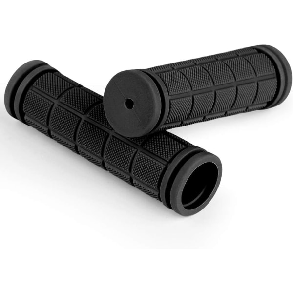 Par ergonomiske cykelgreb i skridsikkert blødt gummi (sort)