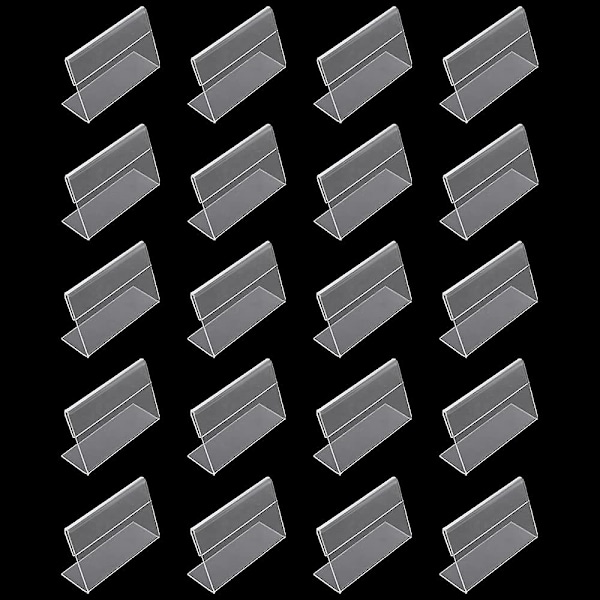 20 stk. Mini Akryl Skilt Pris Display Holder Små Display Stativ L Form Display Holder For Hjemmekontorer, Skoler
