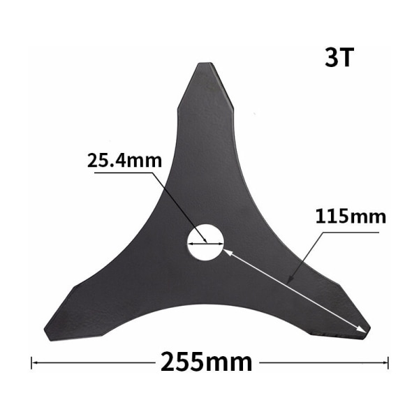 3-tandet klinge, Sort, 255 x 25,4 x 3 mm, Versailles