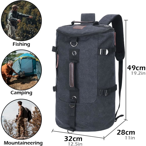 45L Vandringsryggsäck - Khaki, Stor Militärryggsäck, Ai