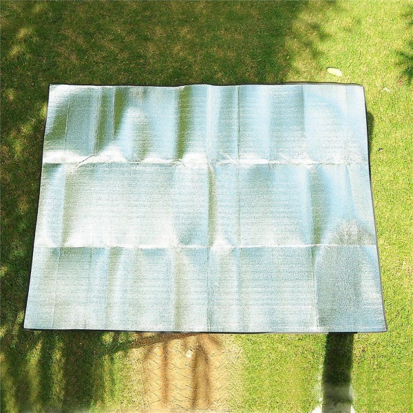 Aluminium picknickfilt filt vattentät hopfällbar dubbelsidig folie sovsäck för camping (200 x 150 cm)