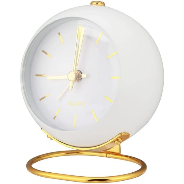 Analog Alarm Clock with Lights, Small Silent Retro Alarm Clock St