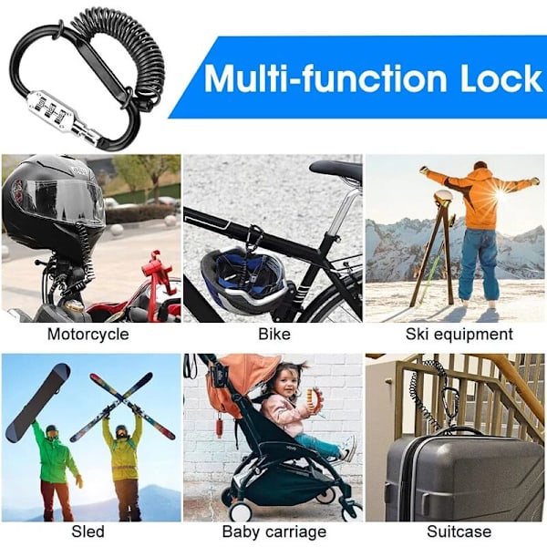 2 kpl Lukkoja Rattaille, Kypärille, Lumilaudoille Suksille musta