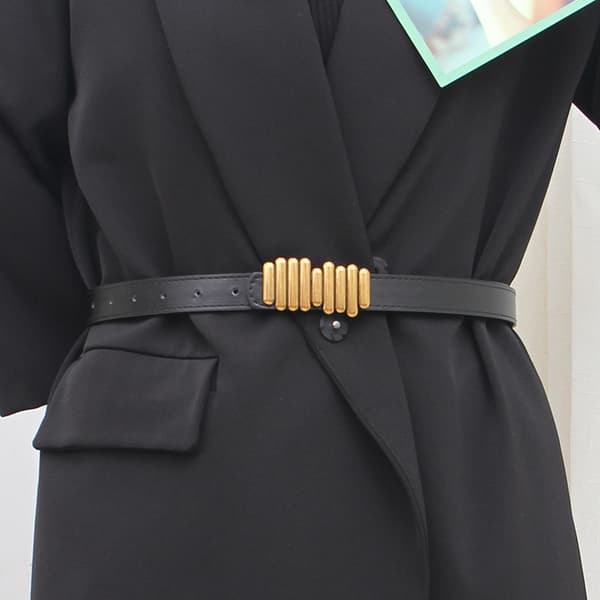 Svart belte til damedress, 100 cm