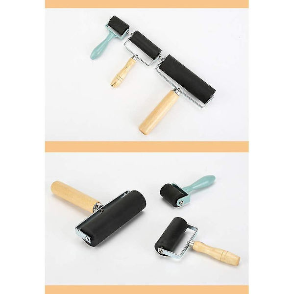 3 st gummivals, brayer vals, mjuk brayer vals tryck